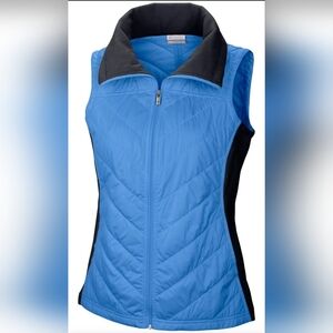 NEW Columbia Mix It Around Vest Jacket Womens Small Blue Black Zip Puffer